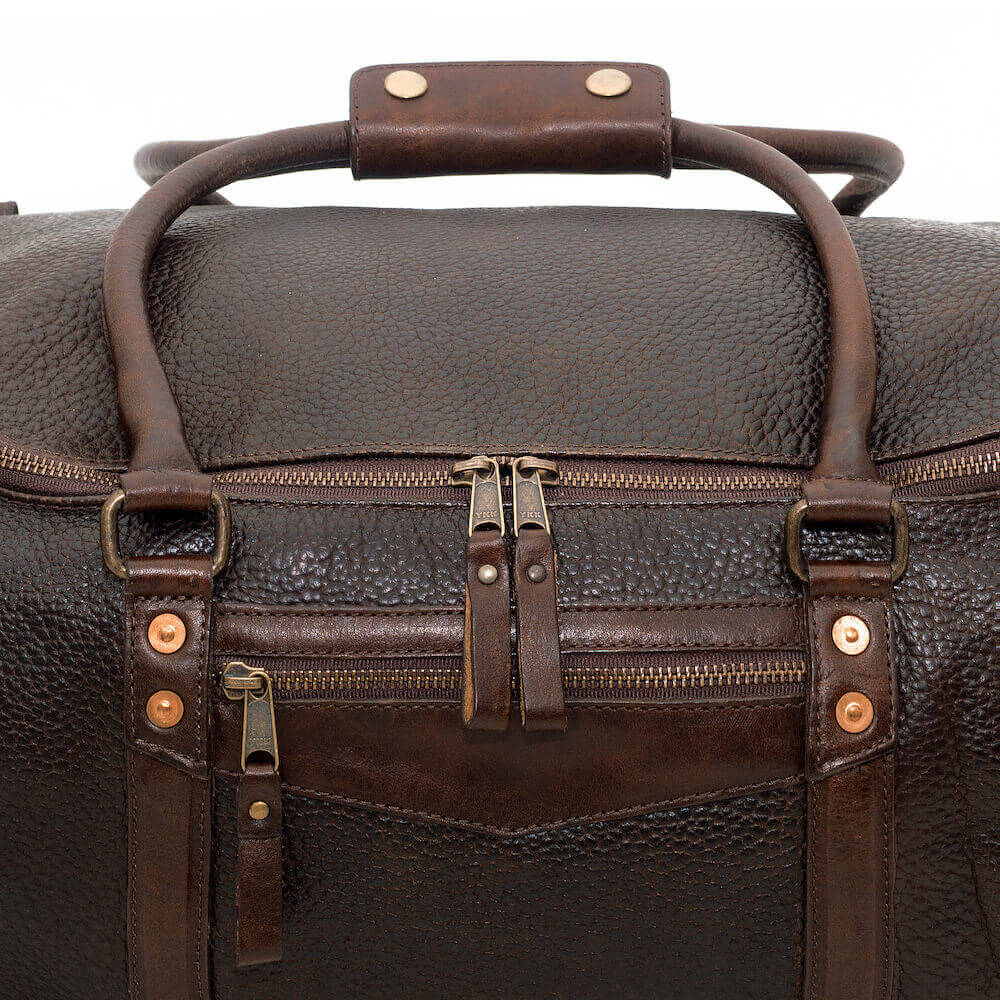 Theodore Leather Rolling Carry-On Duffle Bag-Bags > Duffle Bag > Leather-Mission Mercantile-Espresso-Mission Mercantile Leather Goods
