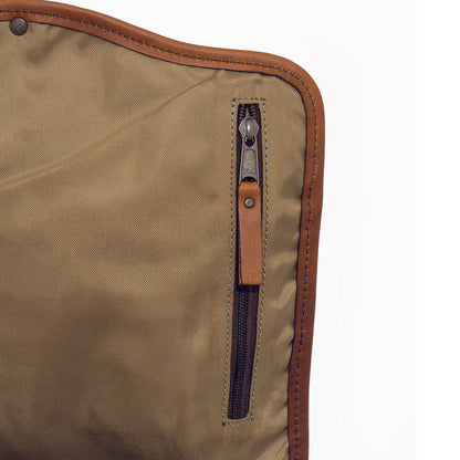 Campaign Waxed Canvas Leather Backpack-Bags > Backpack > Waxed Canvas-Hickory-Navy-Mission Mercantile Leather Goods
