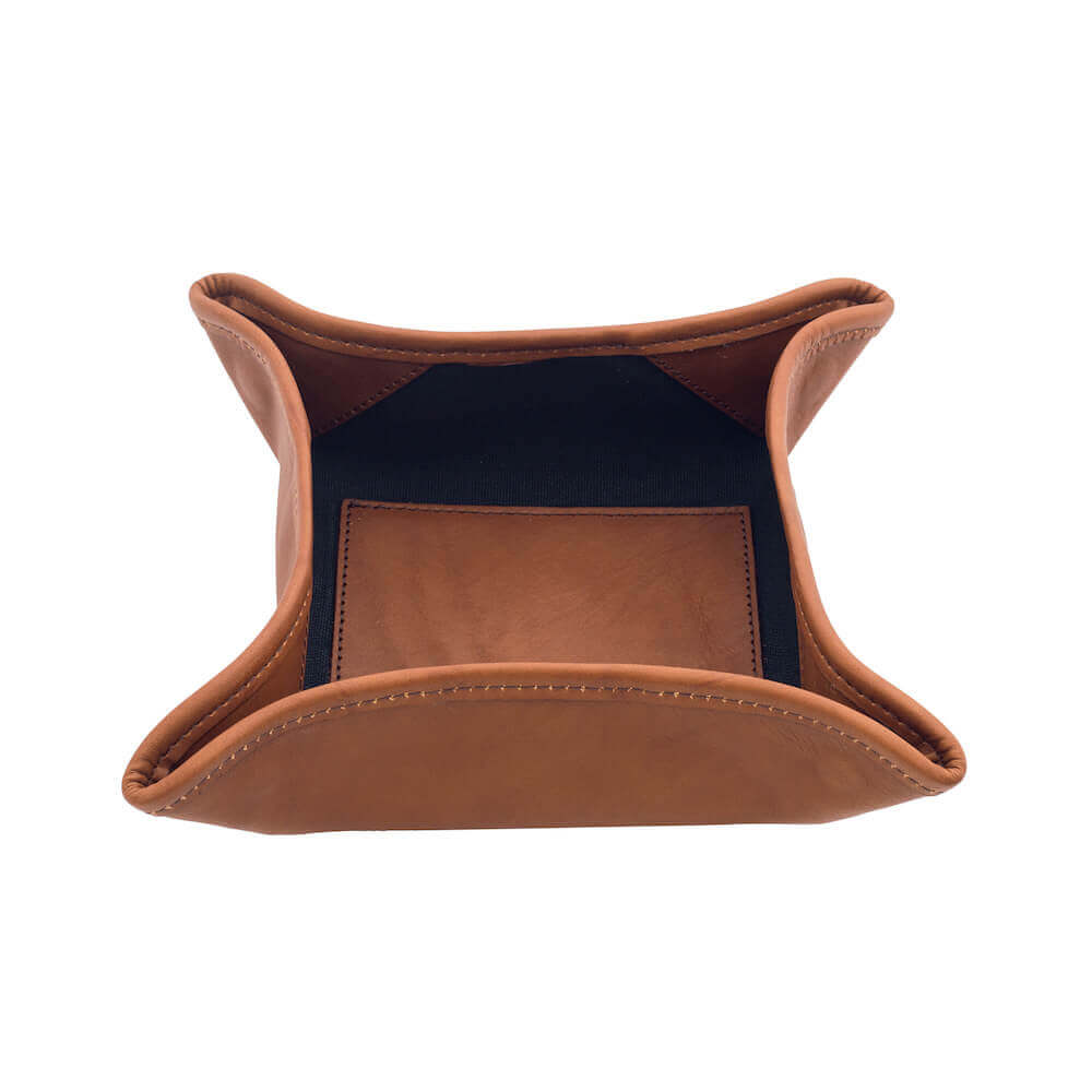Campaign Waxed Canvas Desk Caddy-Accessories > Office & Tech > Waxed Canvas-Hickory-Navy-Mission Mercantile Leather Goods