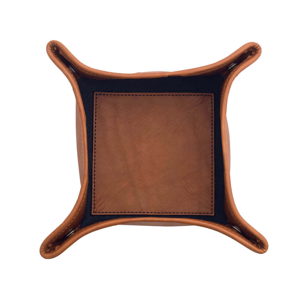 Campaign Waxed Canvas Desk Caddy-Accessories > Office & Tech > Waxed Canvas-Hickory-Navy-Mission Mercantile Leather Goods