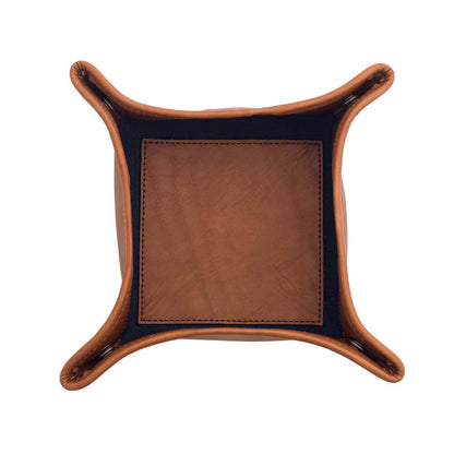 Campaign Waxed Canvas Desk Caddy-Accessories > Office & Tech > Waxed Canvas-Hickory-Navy-Mission Mercantile Leather Goods