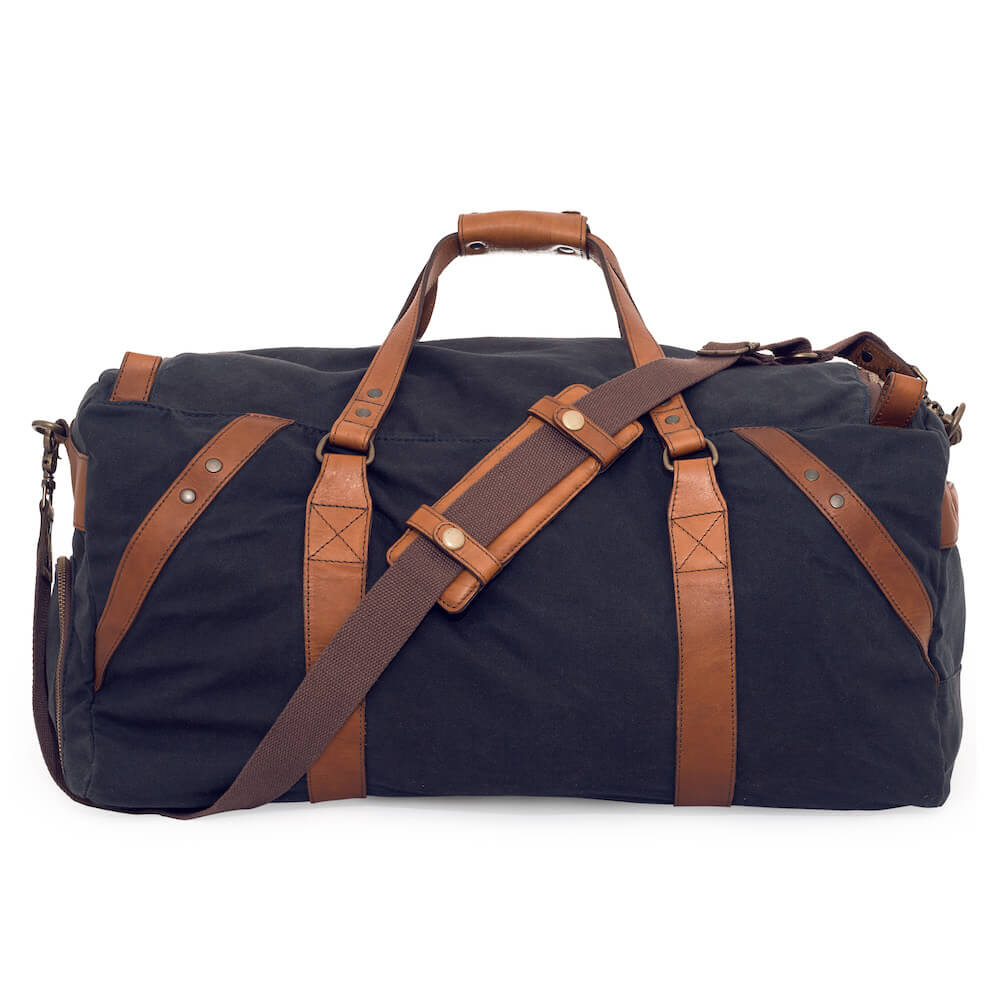 Campaign Waxed Canvas X-Large Duffle Bag-Bags > Duffle Bag > Waxed Canvas-Campaign-Hickory-Navy-Mission Mercantile Leather Goods