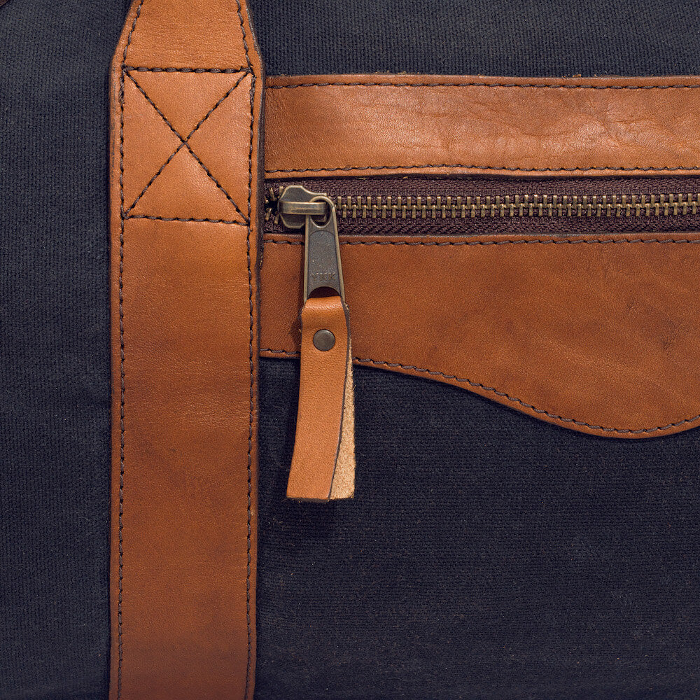 Campaign Waxed Canvas X-Large Duffle Bag-Bags > Duffle Bag > Waxed Canvas-Campaign-Hickory-Navy-Mission Mercantile Leather Goods