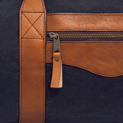 Campaign Waxed Canvas X-Large Duffle Bag-Bags > Duffle Bag > Waxed Canvas-Campaign-Hickory-Navy-Mission Mercantile Leather Goods