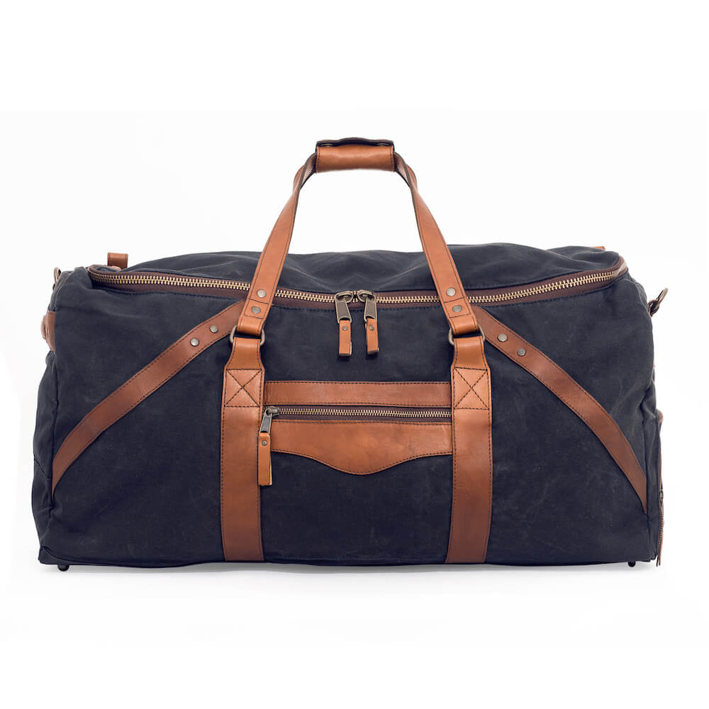 Campaign Waxed Canvas X-Large Duffle Bag-Bags > Duffle Bag > Waxed Canvas-Campaign-Hickory-Navy-Mission Mercantile Leather Goods