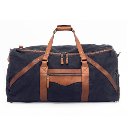 Campaign Waxed Canvas X-Large Duffle Bag-Bags > Duffle Bag > Waxed Canvas-Campaign-Hickory-Navy-Mission Mercantile Leather Goods