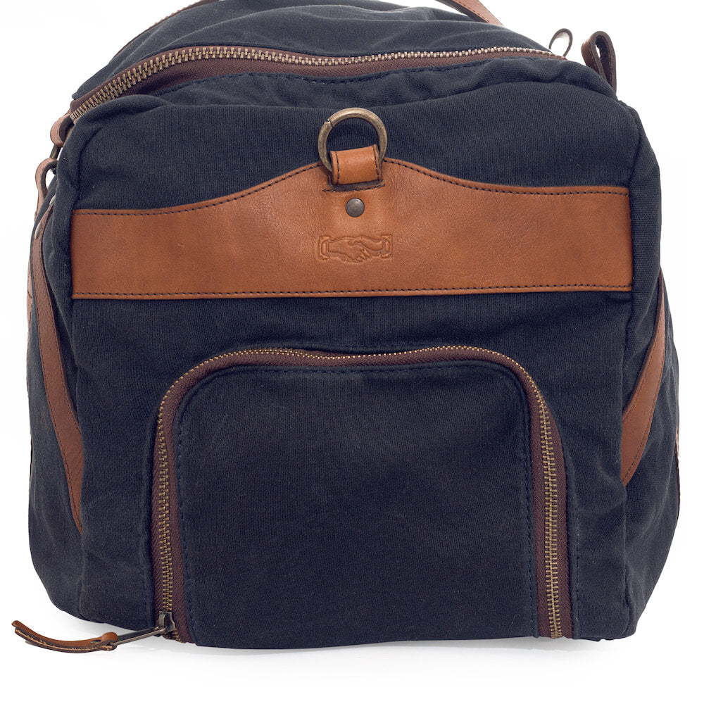 Campaign Waxed Canvas X-Large Duffle Bag-Bags > Duffle Bag > Waxed Canvas-Campaign-Hickory-Navy-Mission Mercantile Leather Goods