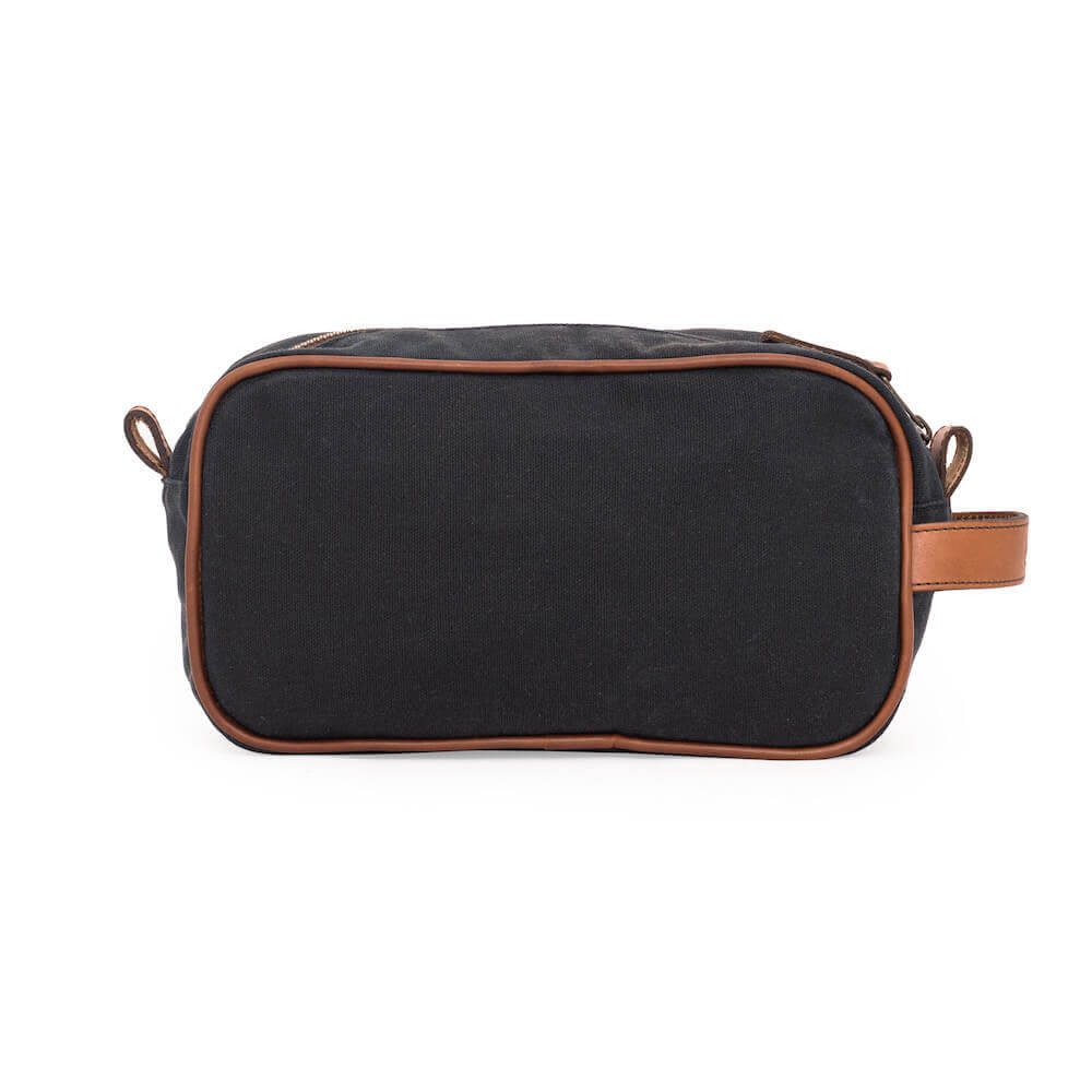 Campaign Waxed Canvas Shave Kit-Bags > Toiletry Bag > Waxed Canvas-Hickory-Navy-Mission Mercantile Leather Goods