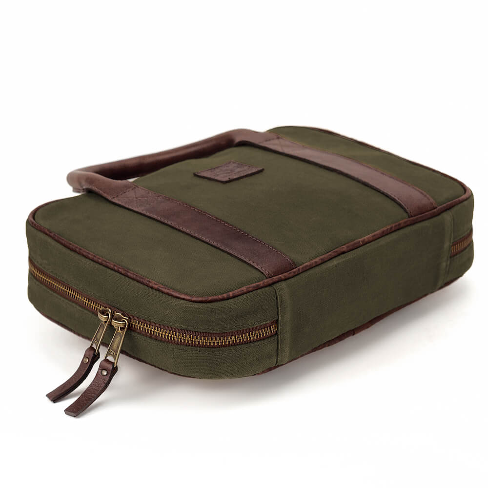 White Wing Waxed Canvas Deluxe Pistol Case-Bags > Hunting & Outdoor > Waxed Canvas-Smoke-Forest-Mission Mercantile Leather Goods