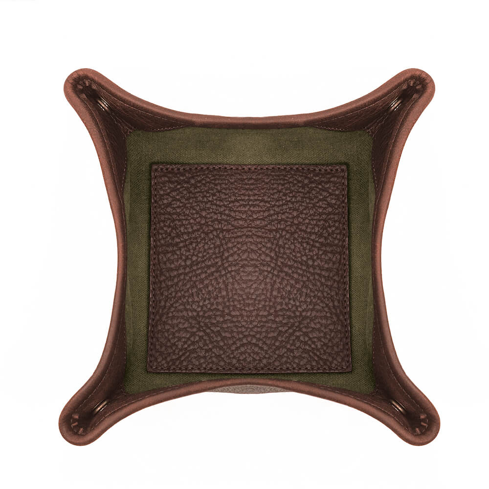 Campaign Waxed Canvas Desk Caddy-Accessories > Office & Tech > Waxed Canvas-Smoke-Forest-Mission Mercantile Leather Goods