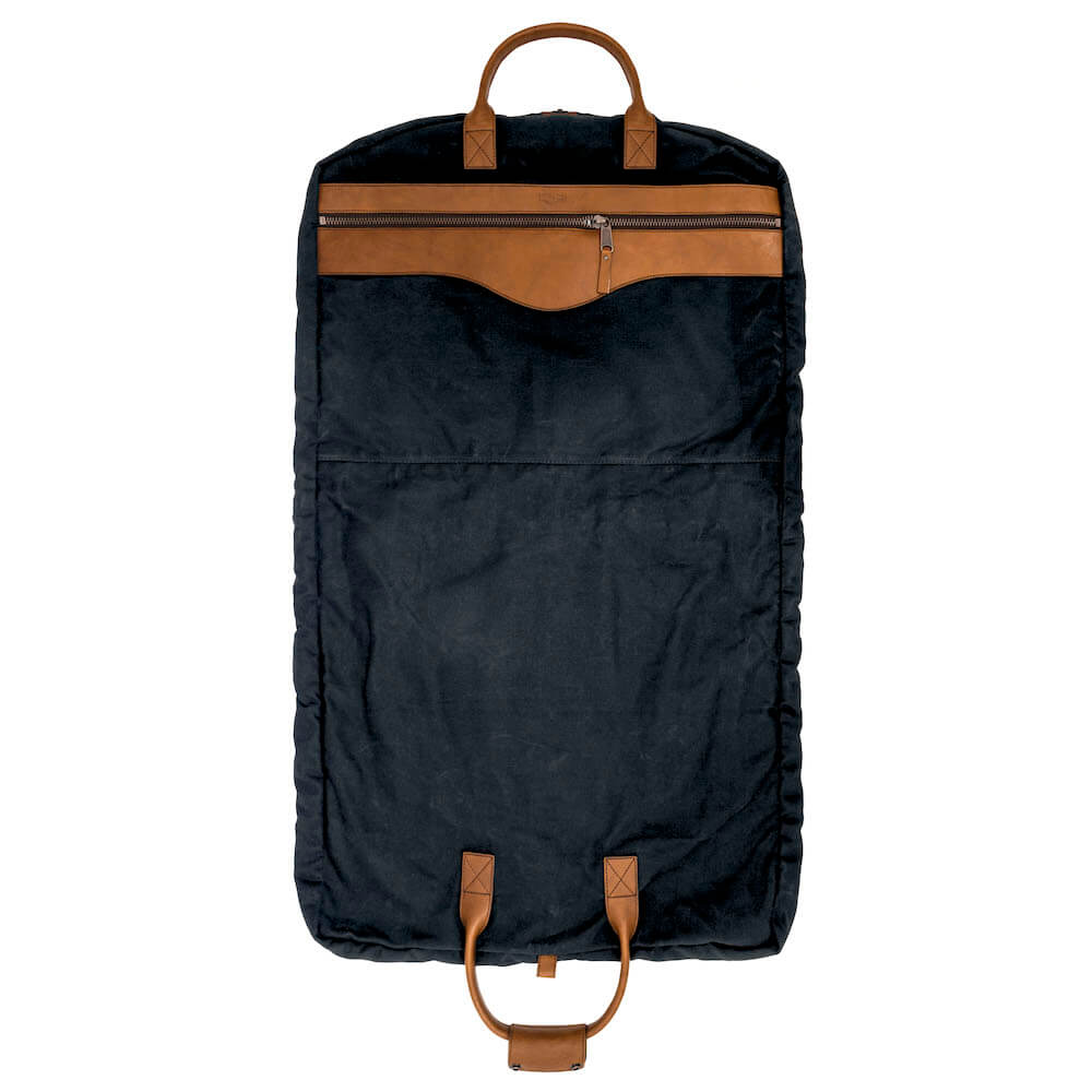 Campaign Waxed Canvas Garment Bag-Bags > Luggage > Waxed Canvas-Hickory-Navy-Mission Mercantile Leather Goods
