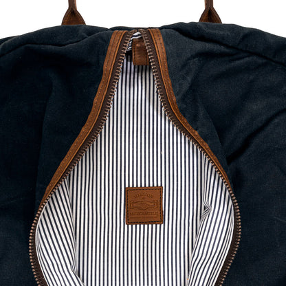 Campaign Waxed Canvas Garment Bag-Bags > Luggage > Waxed Canvas-Hickory-Navy-Mission Mercantile Leather Goods