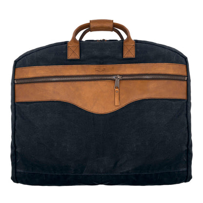 Campaign Waxed Canvas Garment Bag-Bags > Luggage > Waxed Canvas-Hickory-Navy-Mission Mercantile Leather Goods