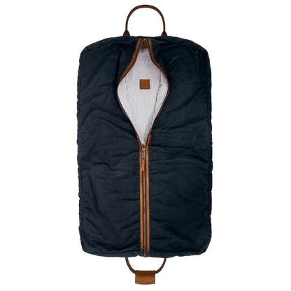Campaign Waxed Canvas Garment Bag-Bags > Luggage > Waxed Canvas-Hickory-Navy-Mission Mercantile Leather Goods