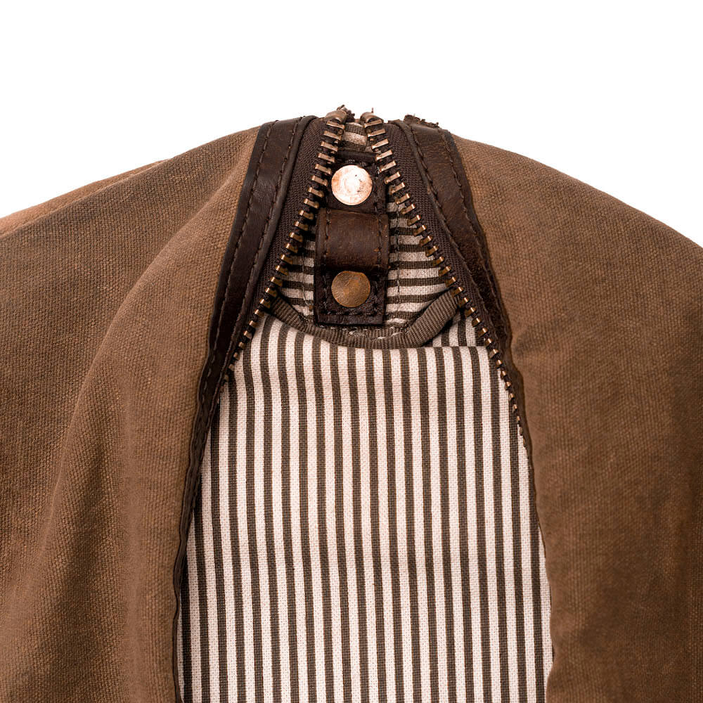 Campaign Waxed Canvas Garment Bag-Bags > Luggage > Waxed Canvas-Smoke-Brown-Mission Mercantile Leather Goods