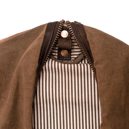 Campaign Waxed Canvas Garment Bag-Bags > Luggage > Waxed Canvas-Smoke-Brown-Mission Mercantile Leather Goods