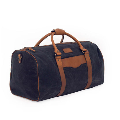 Campaign Waxed Canvas Large Field Duffle Bag-Bags > Duffle Bag > Waxed Canvas-Hickory-Navy-Mission Mercantile Leather Goods