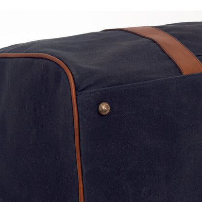 Campaign Waxed Canvas Large Field Duffle Bag-Bags > Duffle Bag > Waxed Canvas-Hickory-Navy-Mission Mercantile Leather Goods