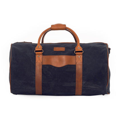 Campaign Waxed Canvas Large Field Duffle Bag-Bags > Duffle Bag > Waxed Canvas-Hickory-Navy-Mission Mercantile Leather Goods