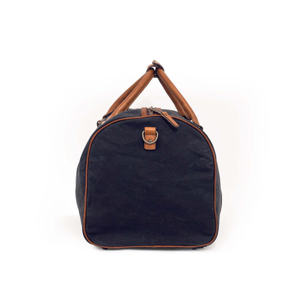 Campaign Waxed Canvas Medium Field Duffle Bag-Bags > Duffle Bag > Waxed Canvas-Hickory-Navy-Mission Mercantile Leather Goods