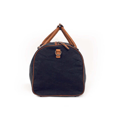 Campaign Waxed Canvas Medium Field Duffle Bag-Bags > Duffle Bag > Waxed Canvas-Hickory-Navy-Mission Mercantile Leather Goods