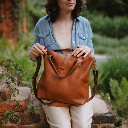 Craft & Forge Leather Tote -Bags > Tote > Leather-Maple-Mission Mercantile Leather Goods