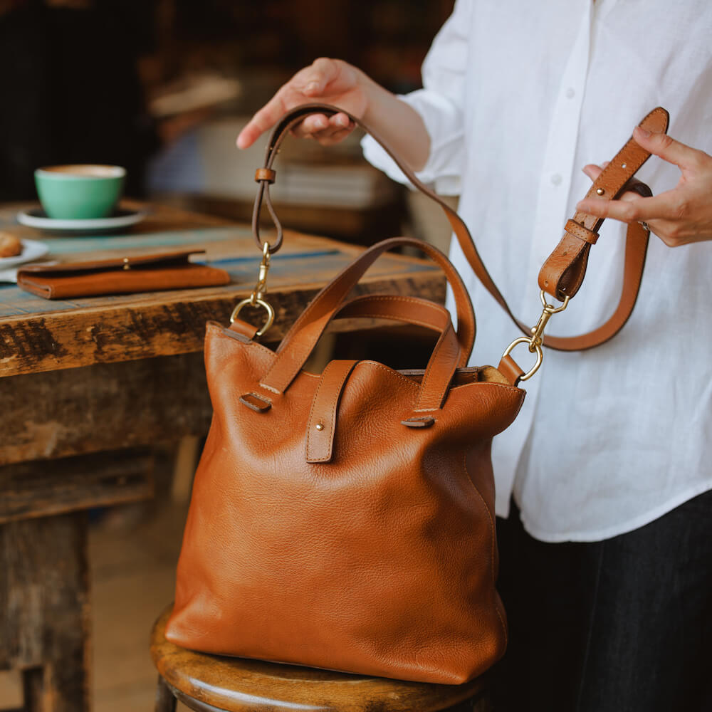 Craft & Forge Leather Tote -Bags > Tote > Leather-Maple-Mission Mercantile Leather Goods