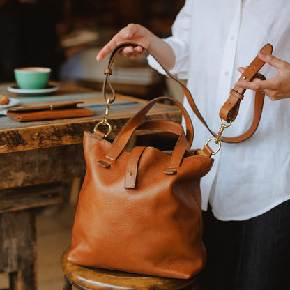 Craft & Forge Leather Tote -Bags > Tote > Leather-Maple-Mission Mercantile Leather Goods