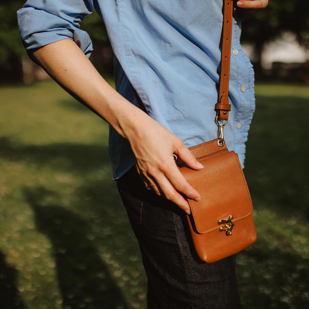 Craft & Forge Leather Phone Case -Bags > Handbag_Pouch > Leather-Maple-Mission Mercantile Leather Goods