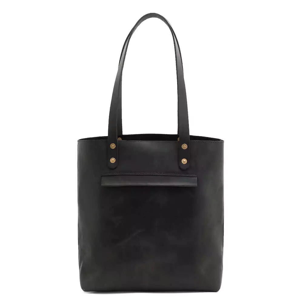 Eden Elevated Leather Tote Bag - Medium > Handbag > Leather-Carbon-Mission Mercantile Leather Goods