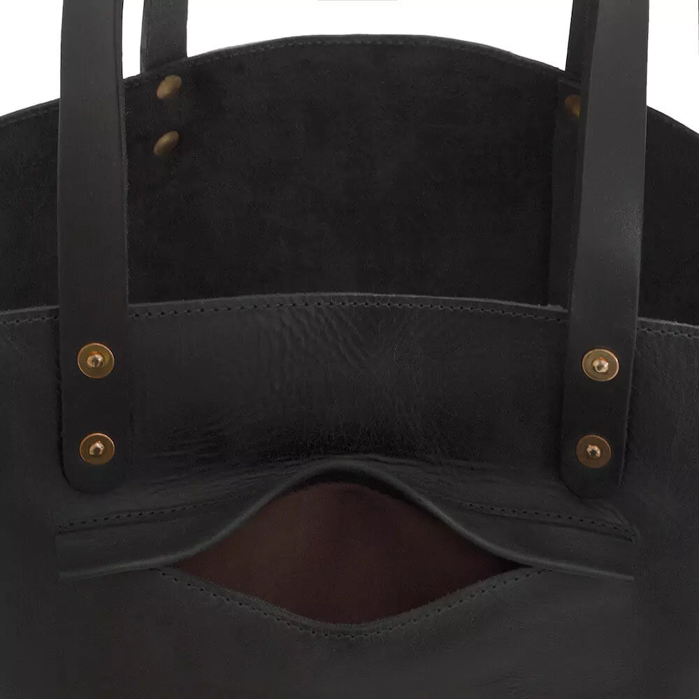 Eden Elevated Leather Tote Bag - Medium > Handbag > Leather-Carbon-Mission Mercantile Leather Goods