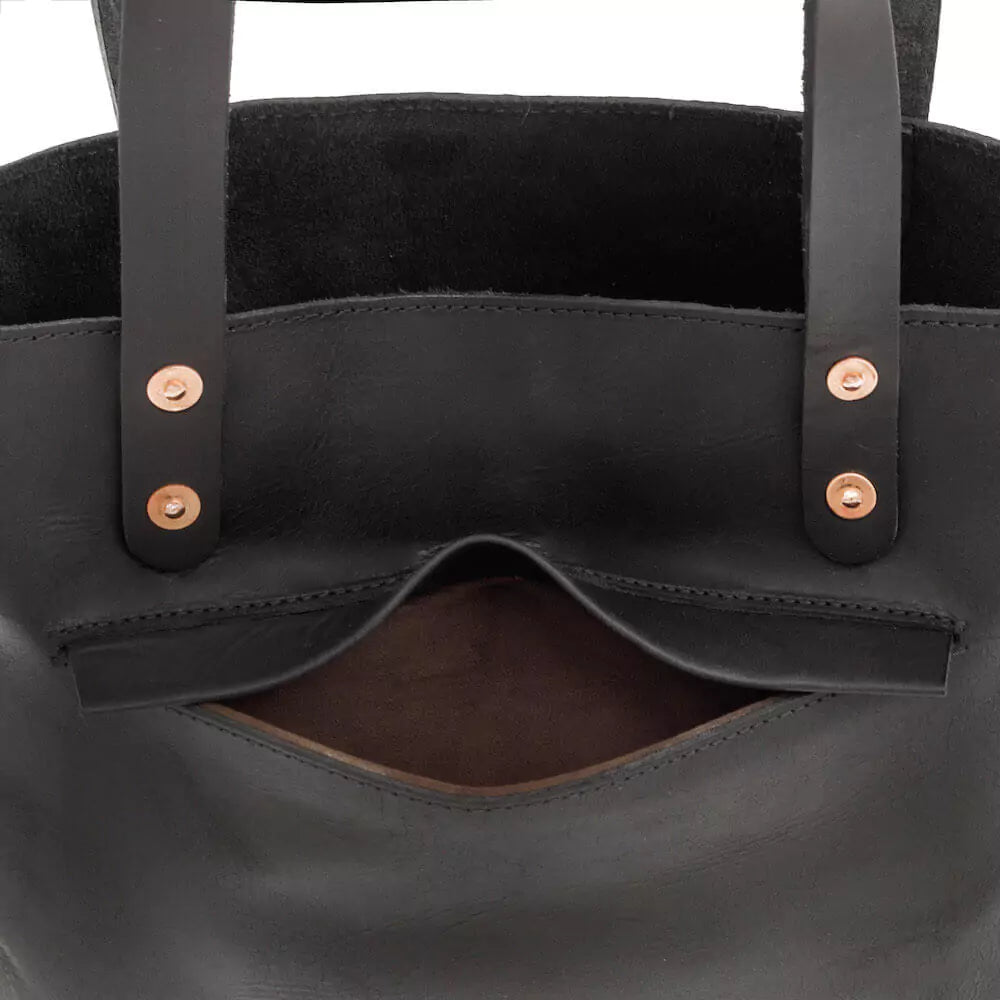 Eden Elevated Leather Tote Bag - Small > Handbag > Leather-Carbon-Mission Mercantile Leather Goods