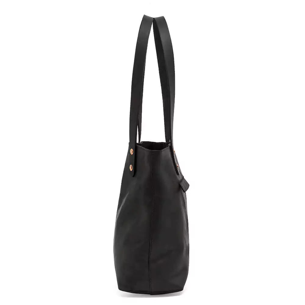 Eden Elevated Leather Tote Bag - Small > Handbag > Leather-Carbon-Mission Mercantile Leather Goods
