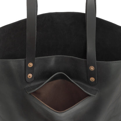 Eden Elevated Leather Tote Bag - Oversized > Handbag > Leather-Carbon-Mission Mercantile Leather Goods