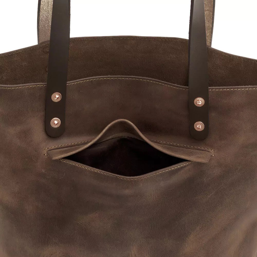Eden Elevated Leather Tote Bag - Large > Handbag > Leather-Molasses-Mission Mercantile Leather Goods