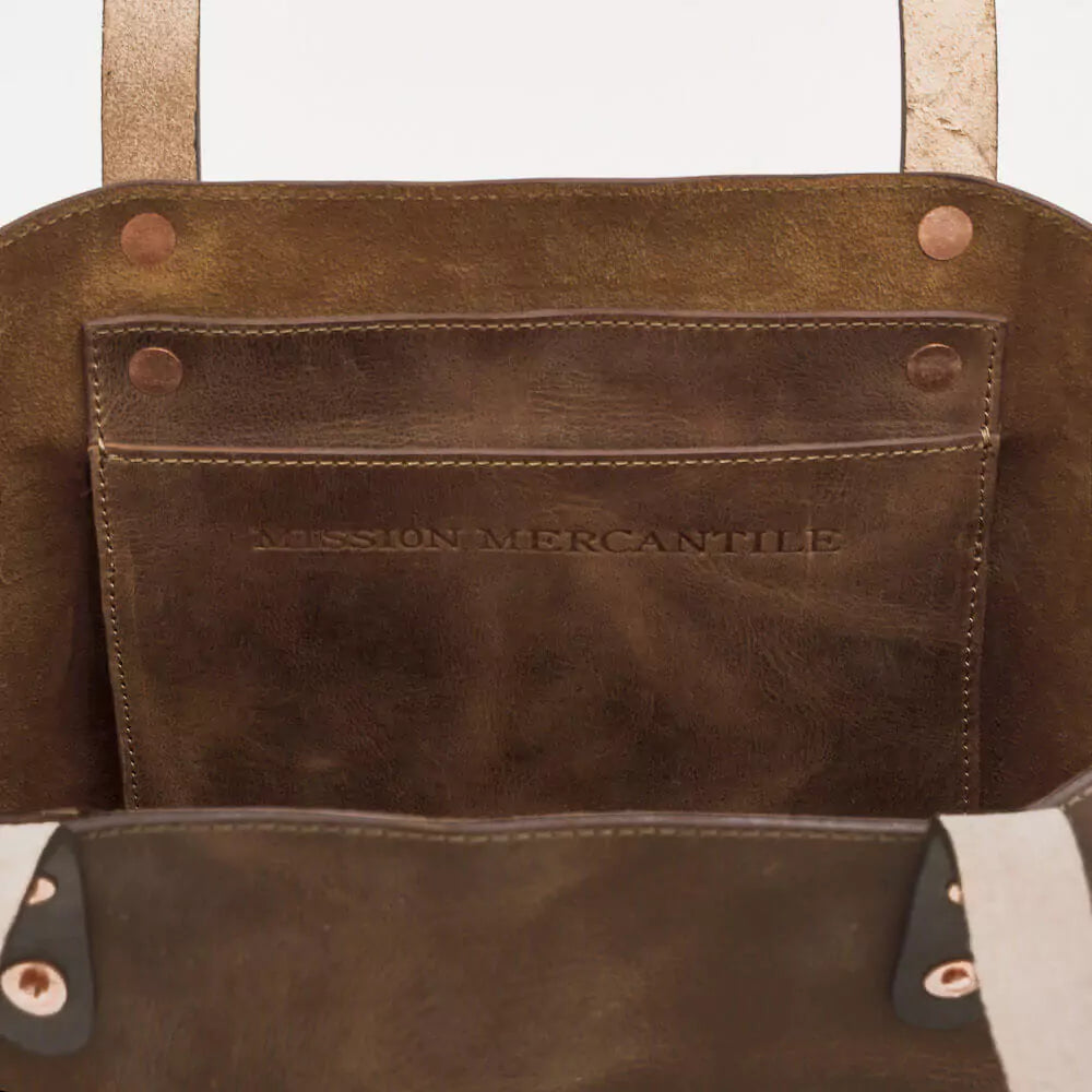 Eden Elevated Leather Tote Bag - Large > Handbag > Leather-Molasses-Mission Mercantile Leather Goods