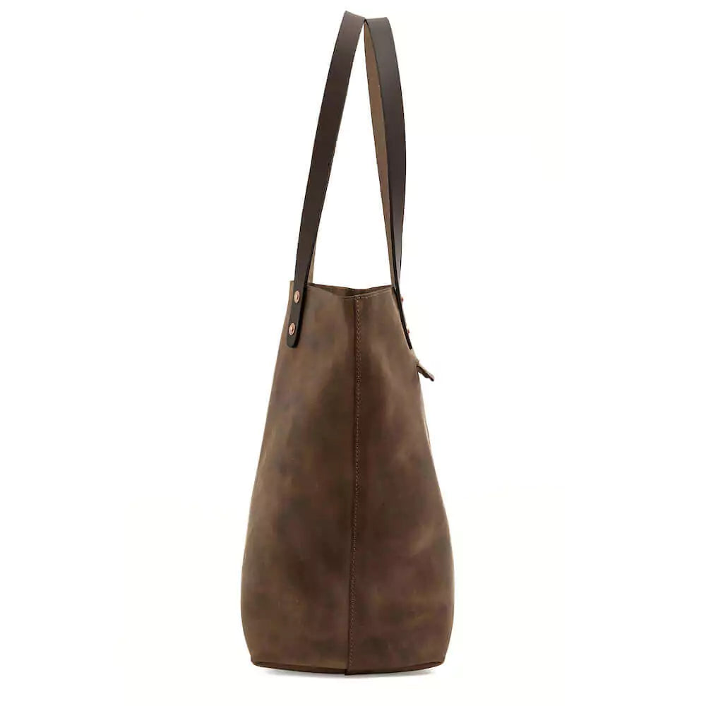 Eden Elevated Leather Tote Bag - Large > Handbag > Leather-Molasses-Mission Mercantile Leather Goods
