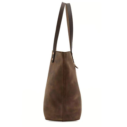Eden Elevated Leather Tote Bag - Large > Handbag > Leather-Molasses-Mission Mercantile Leather Goods