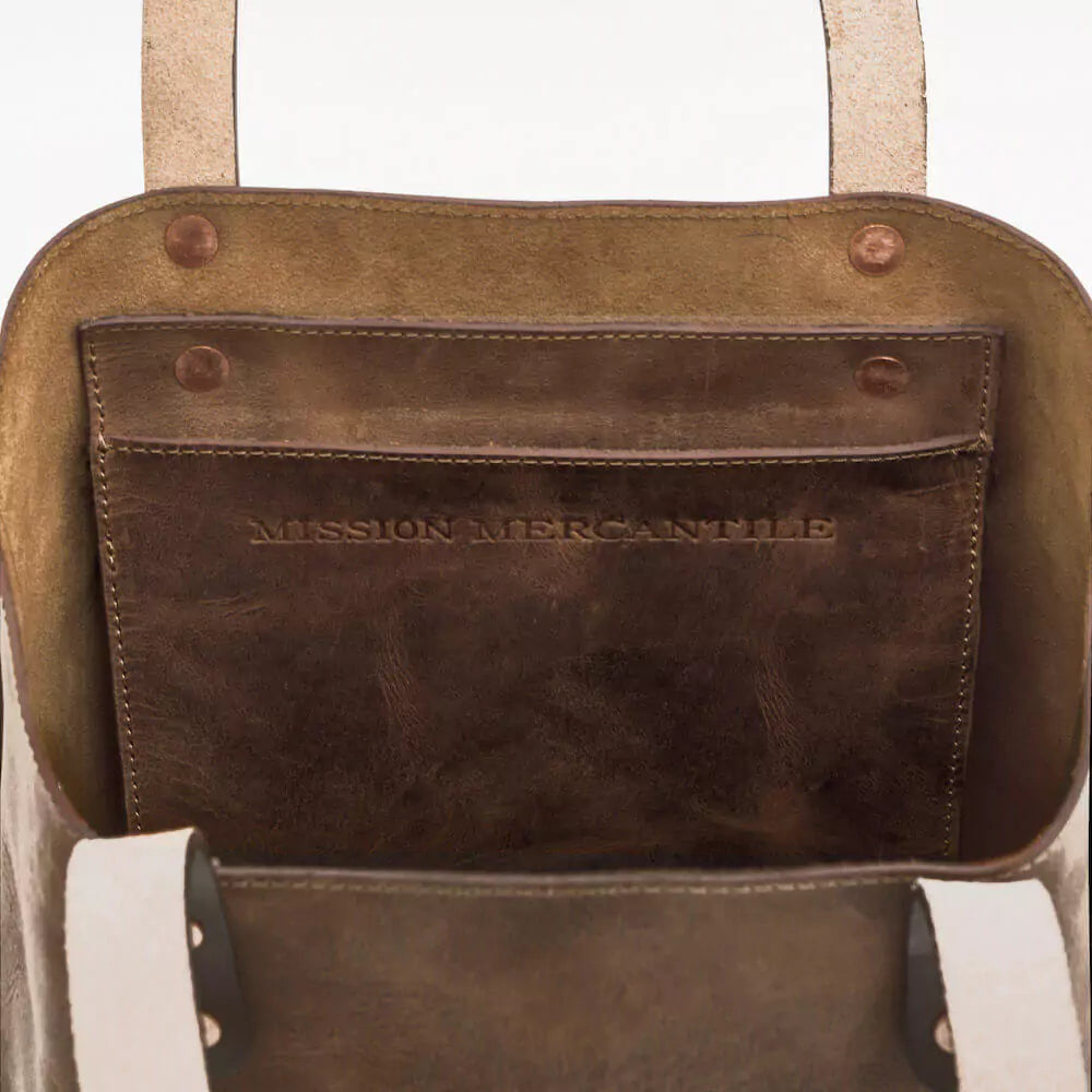 Eden Elevated Leather Tote Bag - Medium > Handbag > Leather-Molasses-Mission Mercantile Leather Goods