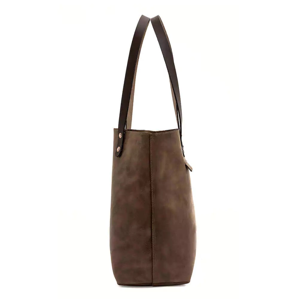 Eden Elevated Leather Tote Bag - Medium > Handbag > Leather-Molasses-Mission Mercantile Leather Goods