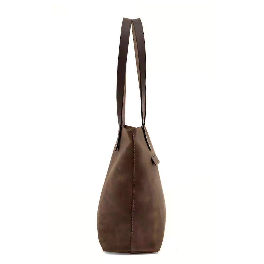 Eden Elevated Leather Tote Bag - Small > Handbag > Leather-Molasses-Mission Mercantile Leather Goods