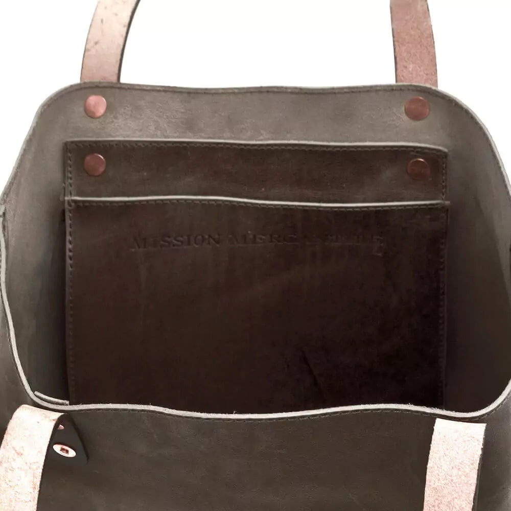 Eden Elevated Leather Tote Bag - Large > Handbag > Leather-Mushroom-Mission Mercantile Leather Goods