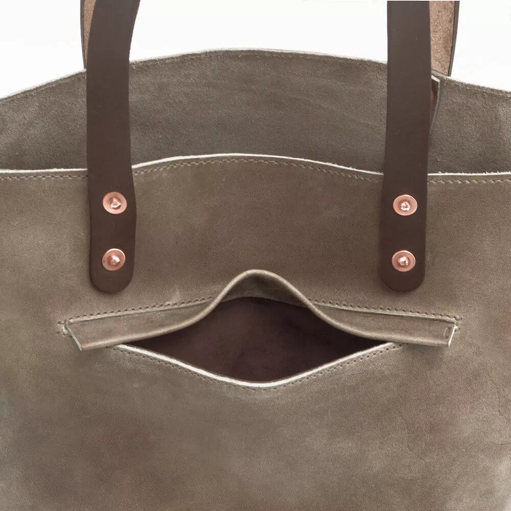 Eden Elevated Leather Tote Bag - Medium > Handbag > Leather-Mushroom-Mission Mercantile Leather Goods