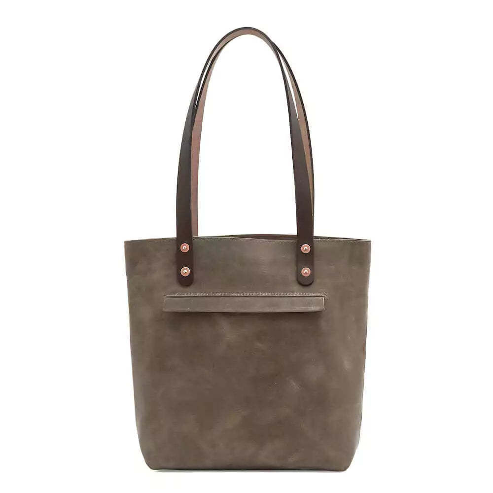 Eden Elevated Leather Tote Bag - Small > Handbag > Leather-Mushroom-Mission Mercantile Leather Goods