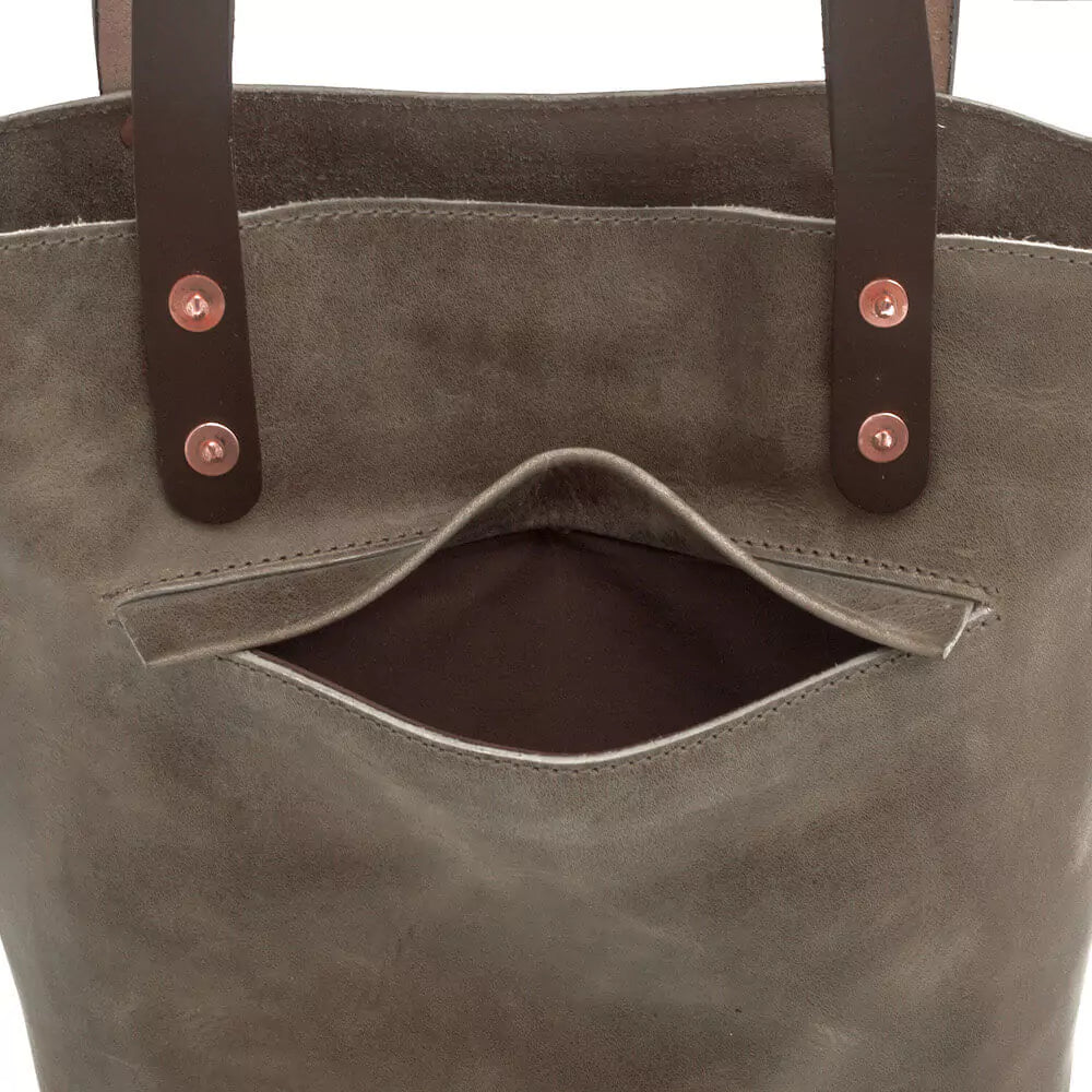 Eden Elevated Leather Tote Bag - Small > Handbag > Leather-Mushroom-Mission Mercantile Leather Goods