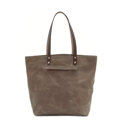 Eden Elevated Leather Tote Bag - Oversized > Handbag > Leather-Mushroom-Mission Mercantile Leather Goods