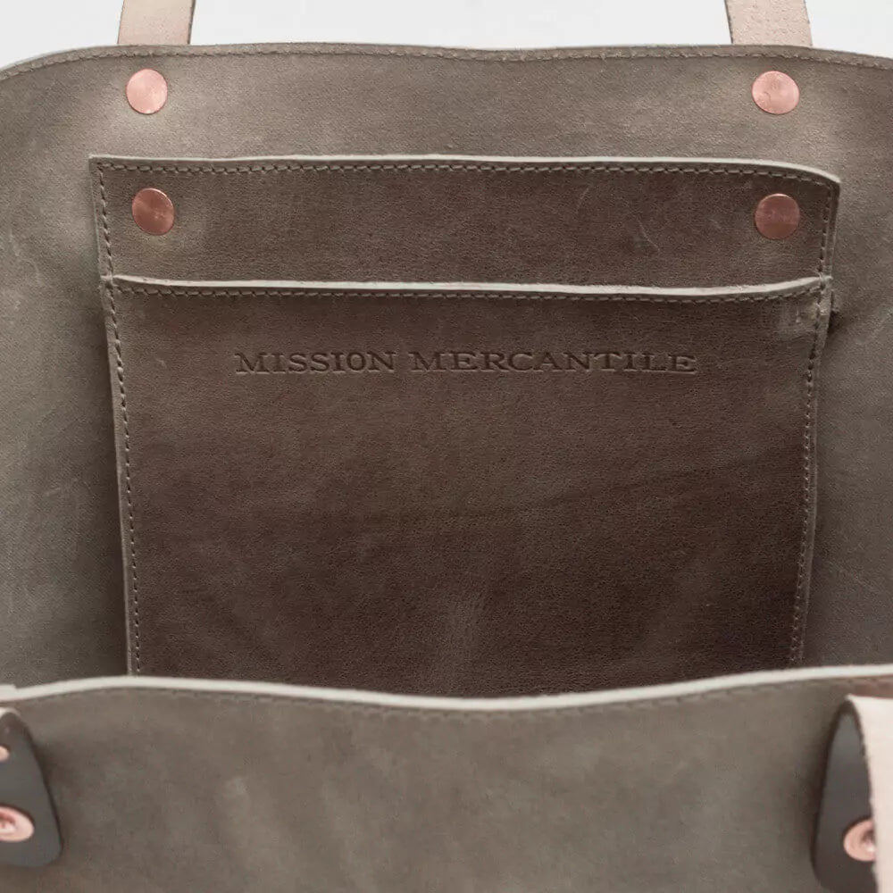 Eden Elevated Leather Tote Bag - Oversized > Handbag > Leather-Mushroom-Mission Mercantile Leather Goods