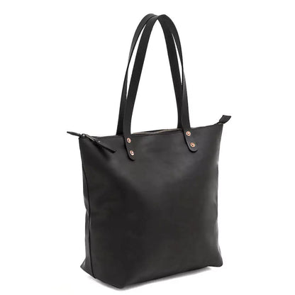 Eden Elevated Leather Tote Bag - Large Zippered > Handbag > Leather-Carbon-Mission Mercantile Leather Goods