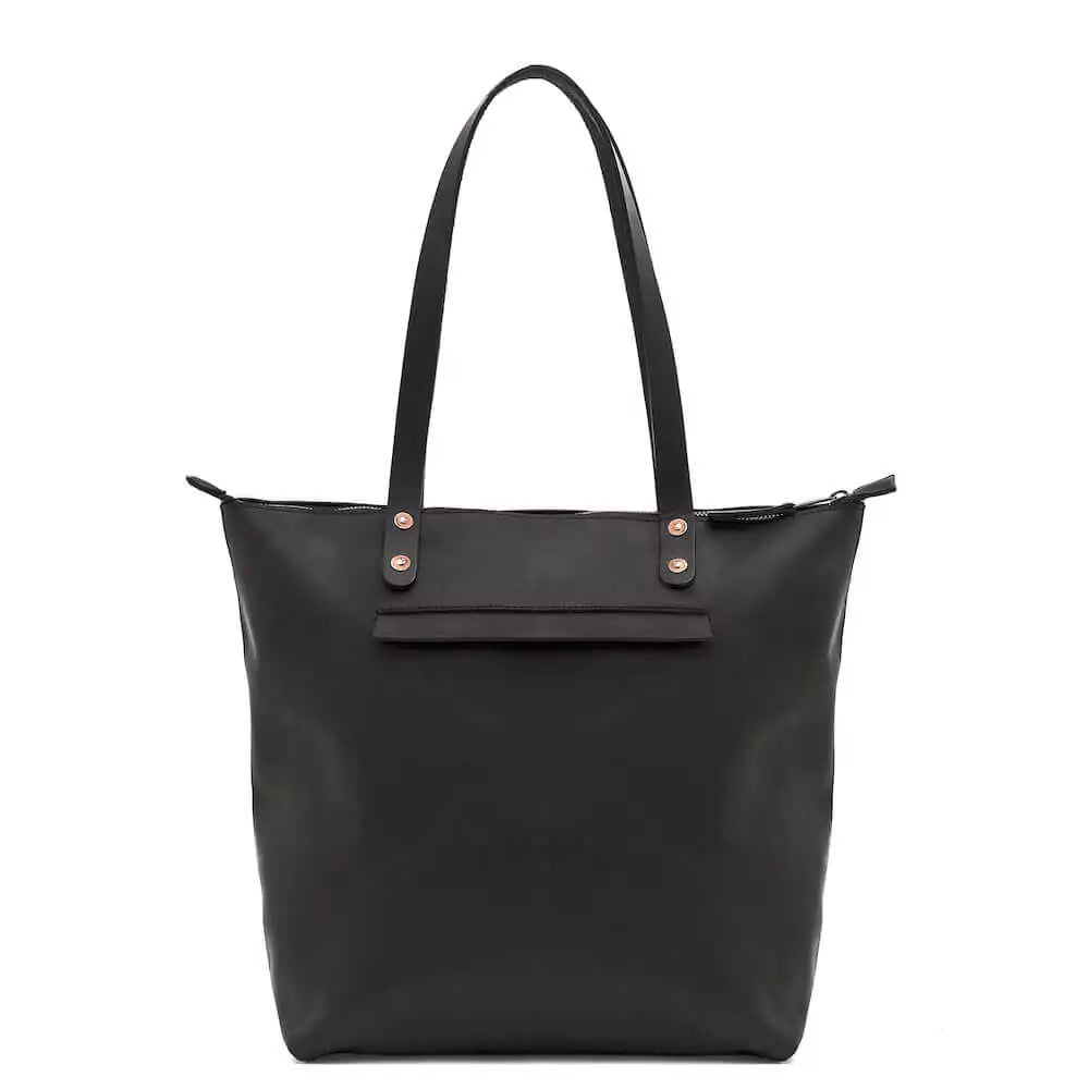 Eden Elevated Leather Tote Bag - Large Zippered > Handbag > Leather-Carbon-Mission Mercantile Leather Goods