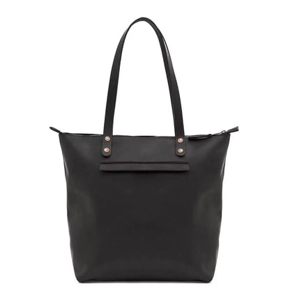 Eden Elevated Leather Tote Bag - Large Zippered > Handbag > Leather-Carbon-Mission Mercantile Leather Goods